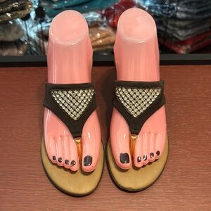 Elegant Black and Gold Women's Sandals